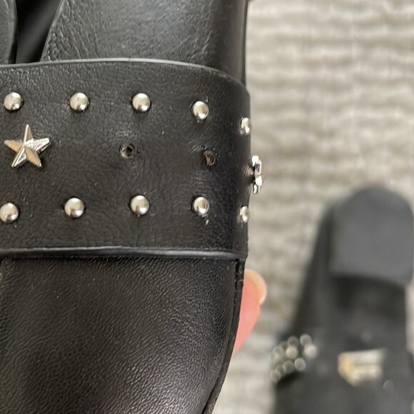 Sol Sana Charli Black Studded Leather Mules Size 37 - Picture 8 of 10